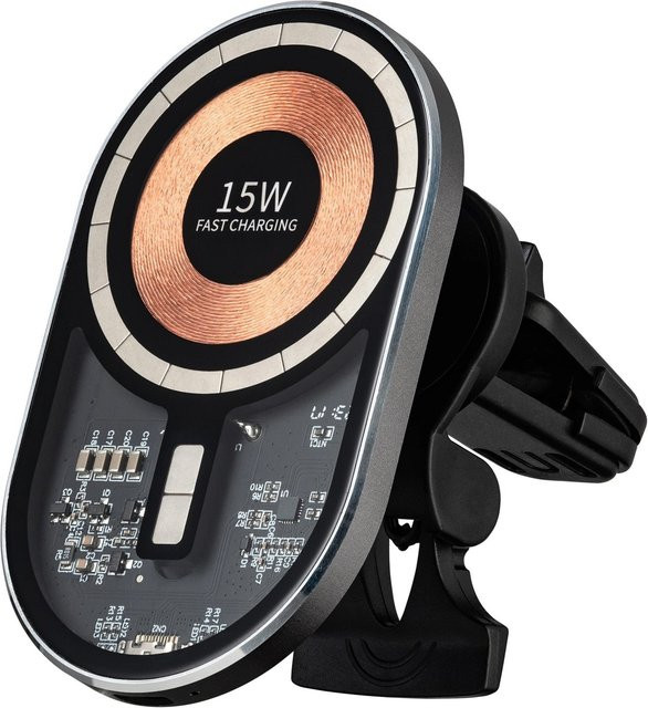 Qualo KFZ Wireless Ladegerät QTUS-K-15-07 mit 15W und USB-C Anschluss in Grau - Bild 1