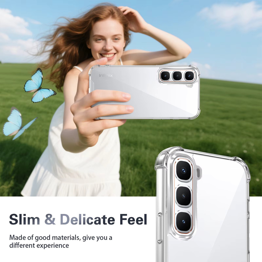 Stoßfeste Acryl-Schutzhülle für Infinix Hot 60 Pro 4G, Hot 60i und Hot 60 Plus, transparent - Bild 2