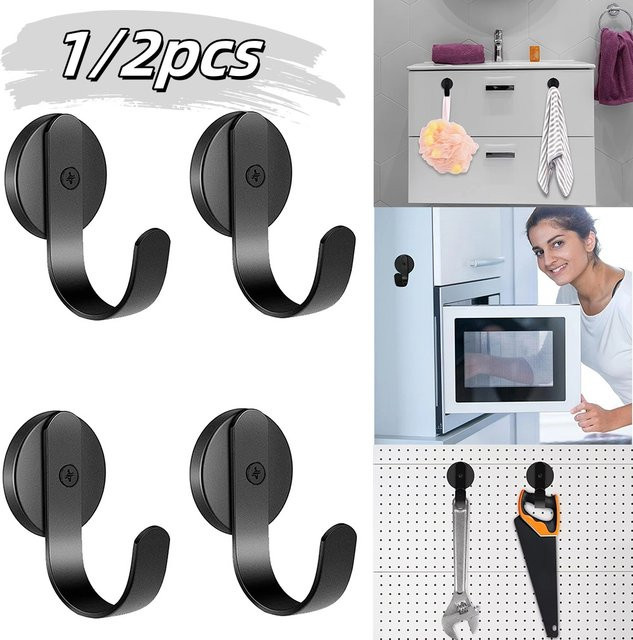 YOCITY Magnetische Haken Schwarz aus Metall für Haushalt, Büro, Bad und Küche - Bild 1