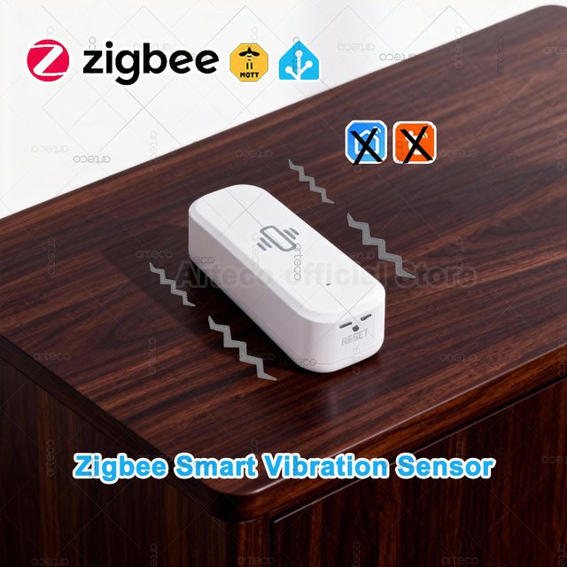 ZigBee Smart Vibration Sensor in Weiß zur Echtzeit-Überwachung von Tür und Fenster für dein Smart Home Sicherheitssystem, kompatibel mit Zigbee2mqtt - Bild 1