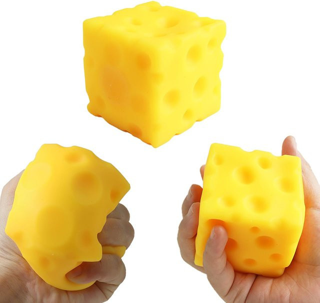 Glory Carrot Gelber Käse-Quetschball, Sensorische Käse-Würfel, Quetschspielzeug - Bild 1