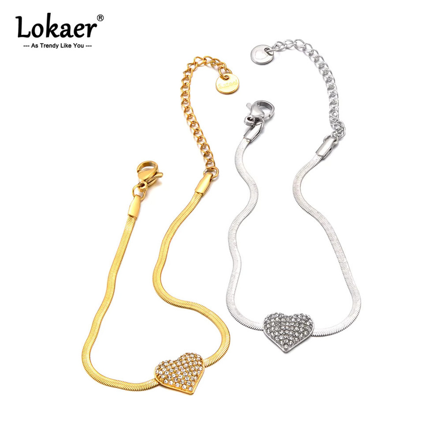 Lokaer Armband Edelstahl, goldfarben, Kristall, Damen - Bild 2