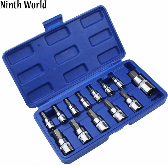Neunte Welt 13-teiliges Ratschenschlüssel-Set aus Chrom-Vanadium-Stahl mit 1/4, 3/8 und 1/2 Zoll Antrieb in Blau - Bild 1