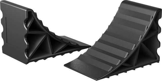 Wiltec Unterlegkeile Set aus HDPE in Schwarz, 2 Stück, B/H/T: 14,8 x 9,8 x 8,9 cm - Bild 1