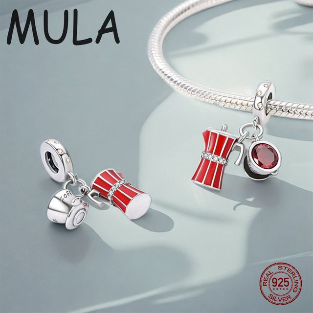 MULA Anhänger Mokkakanne und Kaffeetasse, 925 Silber - Bild 1