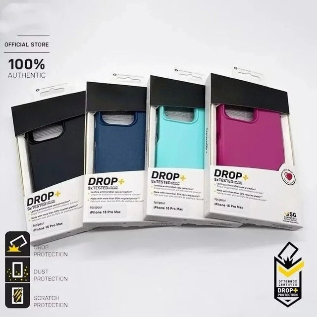 OtterBox Robuste Anti-Sturz-Schutzhülle aus PC und TPU für iPhone 17E Pro Max 17 Air 16 E 15 14 13 12 11 in Schwarz oder Blau - Bild 1