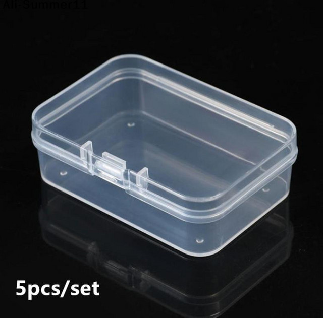 A6L 5er Set transparente Kunststoffboxen zur Aufbewahrung von Schmuck und Kleinteilen aus Kunststoff - Bild 1