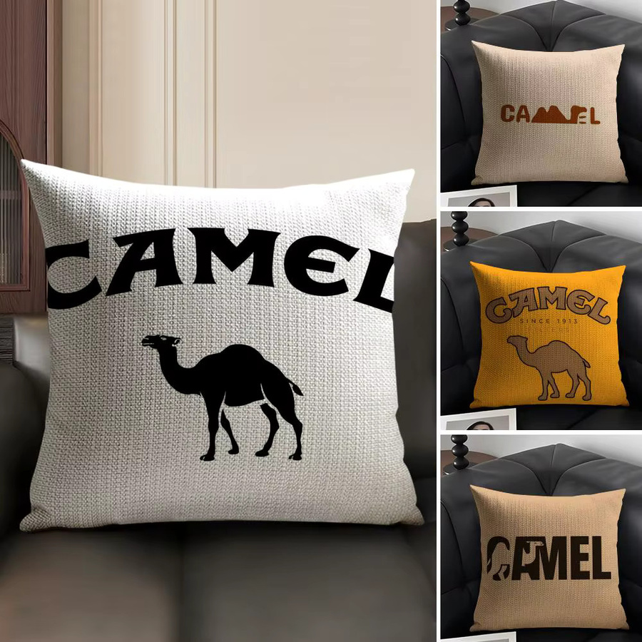 C-Camel Kissenbezug aus Bio-Leinen in Weiß mit grafischem Tiermotiv, quadratisch, 30 x 30 cm - Bild 2