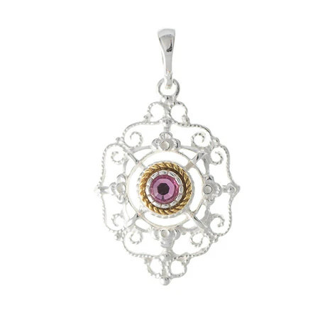 SIGO Anhänger 925 Silber, Zirkonia pink, Unisex - Bild 1