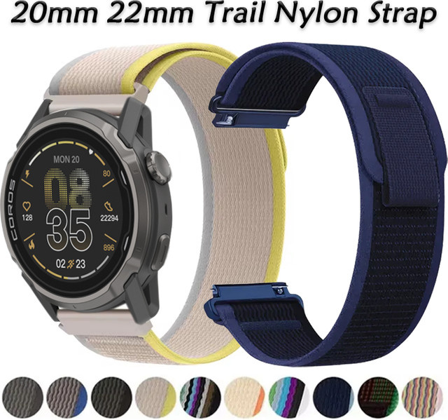 COROS Trail-Nylonarmband, Schwarz, Textil/NATO, Unisex, 20 mm/22 mm - Bild 1