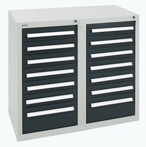 Stumpf Schubladenschrank Serie T-100/35-1 mit 14 Schubladen in Grau und Anthrazit matt - Bild 1