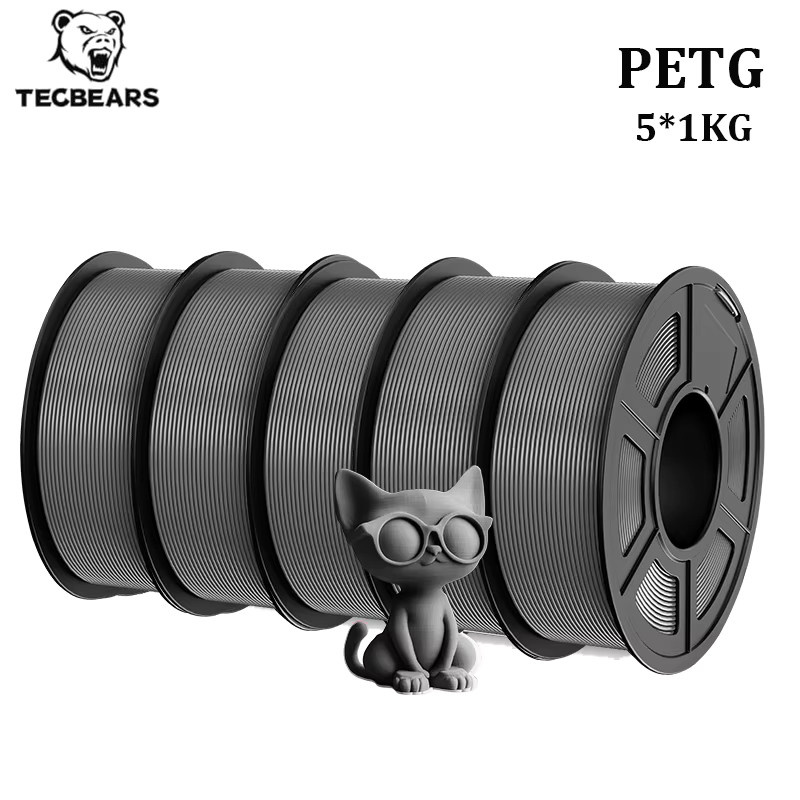 TECBEARS PETG 3D-Drucker Filament 1,75mm, 5 Rollen à 1kg (Gesamtgewicht 5kg), Mehrfarbig, für FDM-Drucker - Bild 6