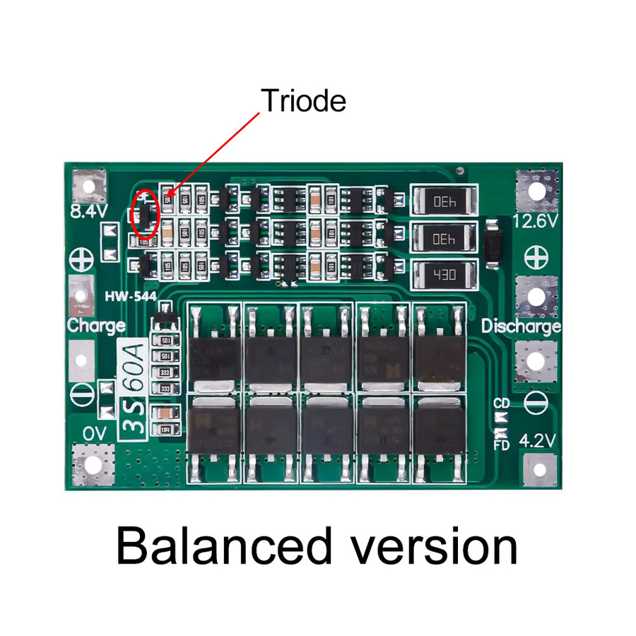 3S 60A Lithium-Batterie Ladeschutzplatine mit Split Port Active Equalizer und Batteriemanagementsystem BMS in Grün - Bild 2