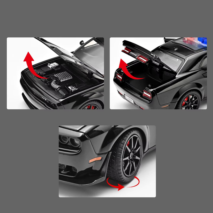 Platinum Challenger SRT Hellcat Redeye Polizei, Automodell, 1:24, mit Licht und Sound - Bild 4