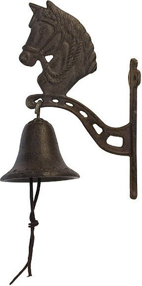 Türglocke Pferd im Landhaus-Stil aus Gusseisen, Braun, Wandmontage - Bild 1