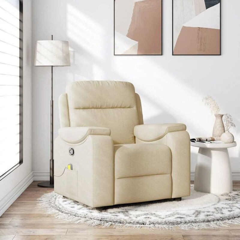 Massagesessel vidaxl als moderner Fernsehsessel aus Stoff in Beige - Bild 1