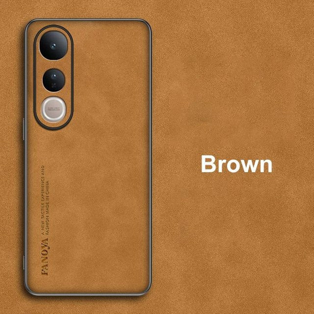 Aveuri Luxus PU Leder Handyhülle für Vivo V50 Lite 5G in Braun, Stoßfeste Silikon Rückseite für Vollständigen Schutz - Bild 1