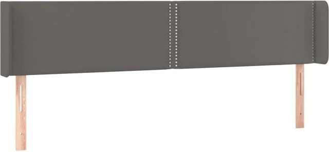 vidaXL LED Kopfteil in Grau aus Kunstleder mit integrierter Beleuchtung und USB-Anschluss, B: 203 cm, T: 16 cm, H: 78-88 cm - Bild 1