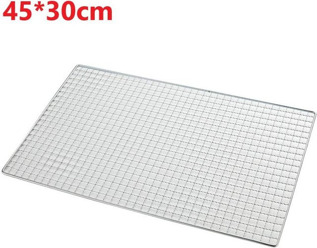 Grillrost aus gekreuztem Edelstahl von Beauty home of you in Silber, Breite: 45 cm, Tiefe: 30 cm - Bild 1