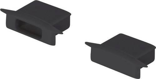EVN FLAT3PAKSETB Profil-Endkappe aus Kunststoff in Schwarz, B: 22,70 mm, H: 11,60 mm - Bild 1