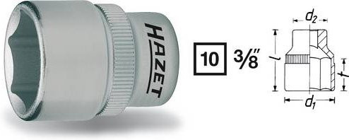 Hazet Steckschlüsseleinsatz 880 3/8 Zoll 6-kant 22mm Silber - Bild 1