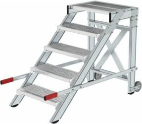 Günzburger Aluminium-Arbeitspodest fahrbar mit 5 Stufen in Silber - Bild 1
