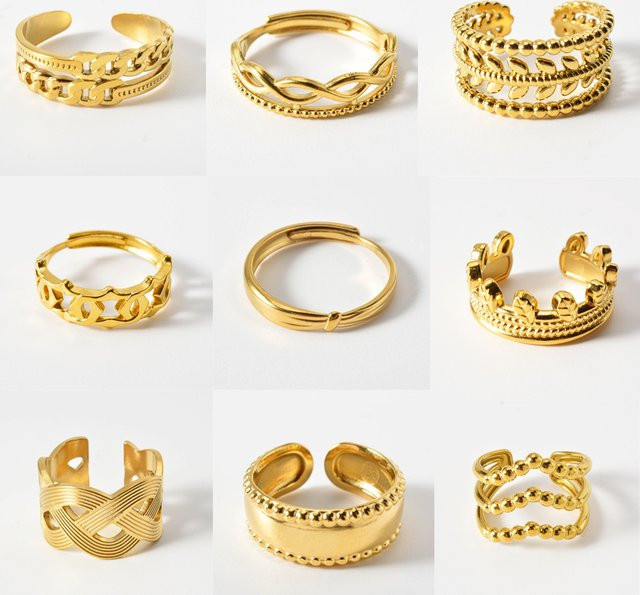 sny Ring 18K vergoldet Edelstahl, Gold, Unisex - Bild 1