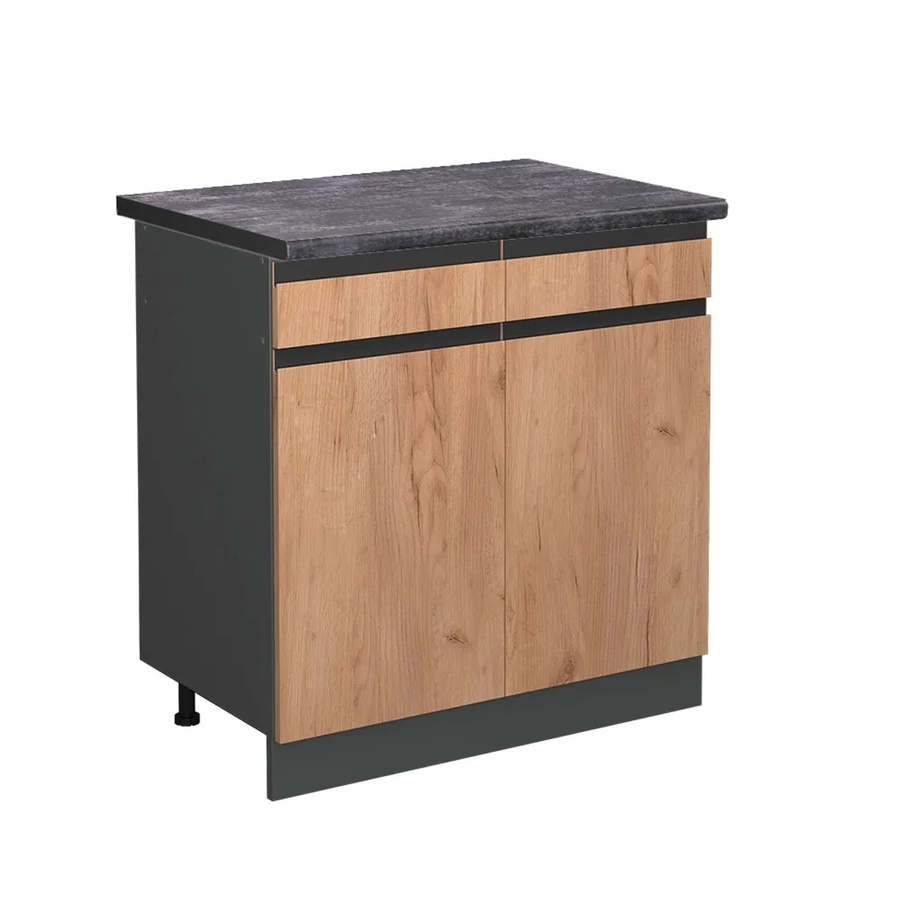 Vicco Küchenunterschrank R-Line Goldkraft Eiche Anthrazit B: 80 cm, T: 60 cm, H: 81,6 cm - Bild 2