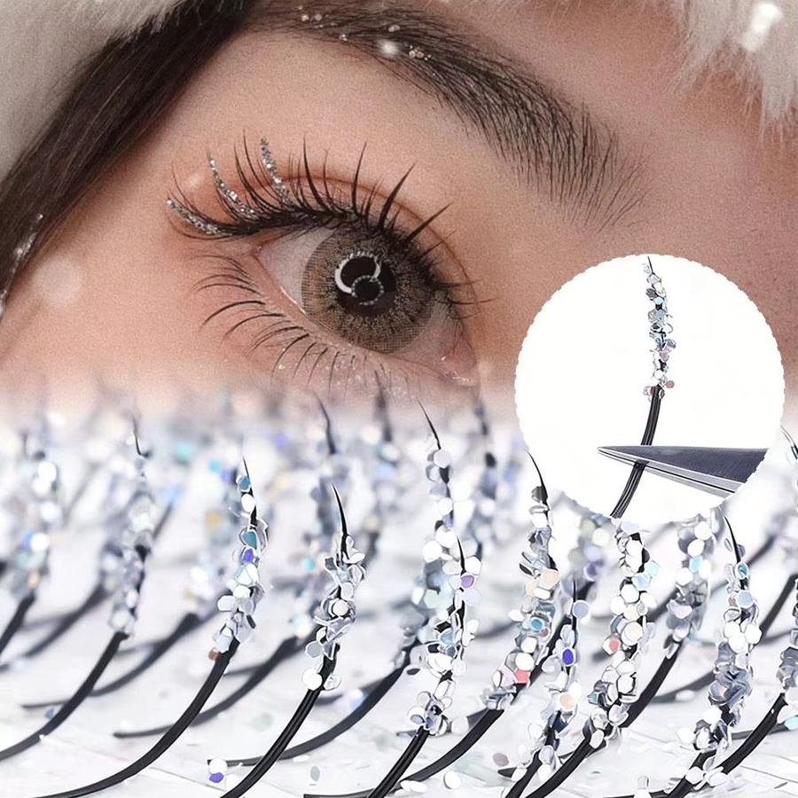 Glitzernde Einzelwimpern, Silver, Unisex - Bild 2
