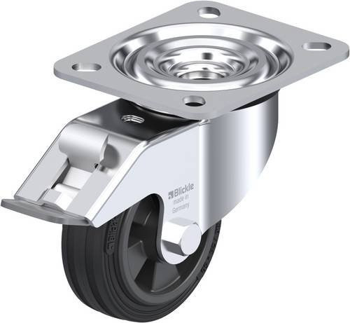 Blickle L-VPP 80R-FI Lenkrolle mit Feststeller, Rad-Durchmesser: 80 mm, Tragfähigkeit: 50 kg, Farbe: Schwarz/Silber - Bild 1