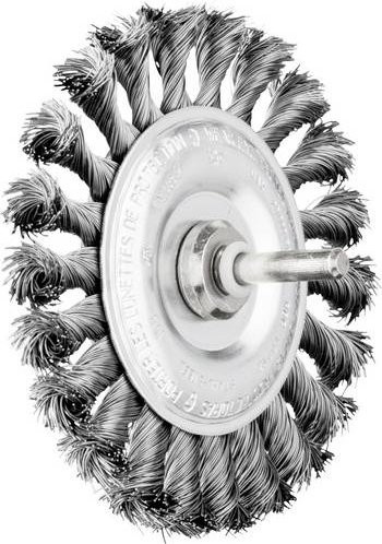 PFERD Rundbürste RBG gezopft für Winkelschleifer, Durchmesser: 100 mm, Schaft-Durchmesser: 6 mm, Stahl-Draht-Durchmesser: 0,35 mm, Farbe: Silber - Bild 1