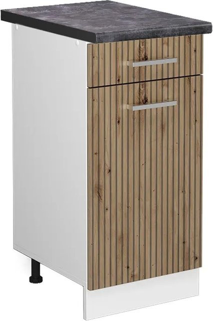 Vicco Küchenunterschrank R-Line in Artisan-Eiche und Weiß mit Anthrazit, B: 40 cm, T: 60 cm, H: 81,6 cm - Bild 1