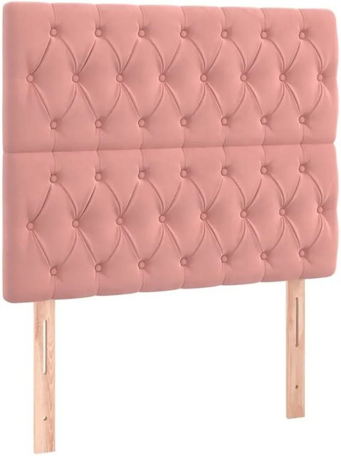 vidaXL LED Kopfteil aus Samt in Rosa mit USB-Ladeport und integrierter Beleuchtung, B/H: 90 x 118/128 cm - Bild 1