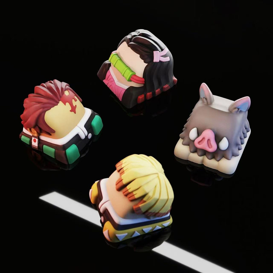 Yiran toy 1 Demon Slayer Anime Figur Kamado Tanjiro Agatsuma Zenitsu Tastenkappe Kreuz Mechanische Tastatur ESC Basistastenkappe - Bild 2