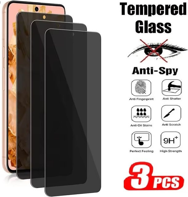 3er Pack Privatsphäre Displayschutzfolie aus gehärtetem Glas für Motorola Moto G Pure, G22, E20 und G50 5G - Bild 1
