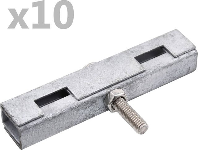 vidaXL U-Mattenverbinder aus verzinktem Stahl, 10 Sets, Silber - Bild 1