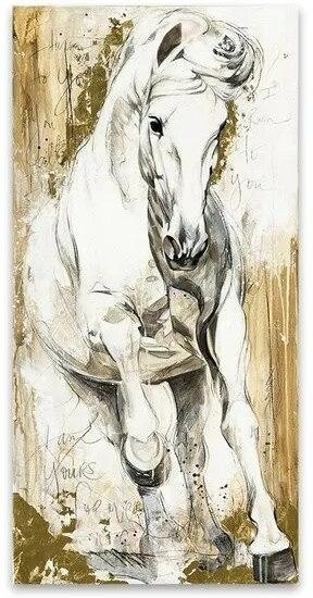 Abstraktes Pferd Leinwandgemälde von iaidegou-2, modernes Kunstwerk für Wohnzimmer und Büro, Mehrfarbig, B: 50 cm, H: 100 cm - Bild 1