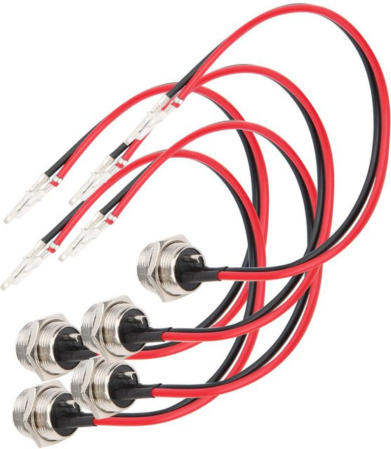 Fishine 5er Set 3-Pin Inline Ladeanschluss Rund Ladebuchse mit Kappe für Elektroroller in Rot - Bild 1