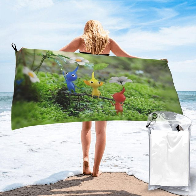Pikmin Strandtuch aus Mikrofaser, schnelltrocknend und saugfähig, Multicolor, Breite: 40 cm, Höhe: 60 cm - Bild 1