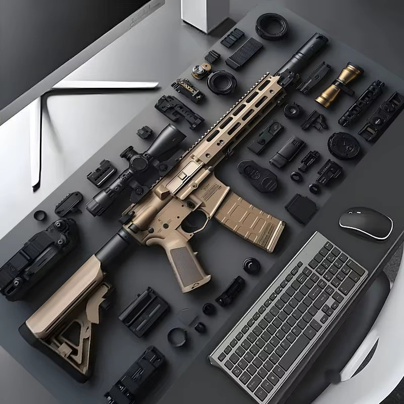 CIFbuy Gaming Mauspad mit taktischem Gewehr- und Waffen-Design in Schwarz - Bild 2