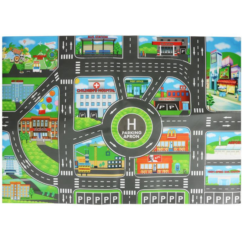 Airun Straßenmatte Verkehr Straßenkarte Spielmatte ab 4-6 Jahre - Bild 3
