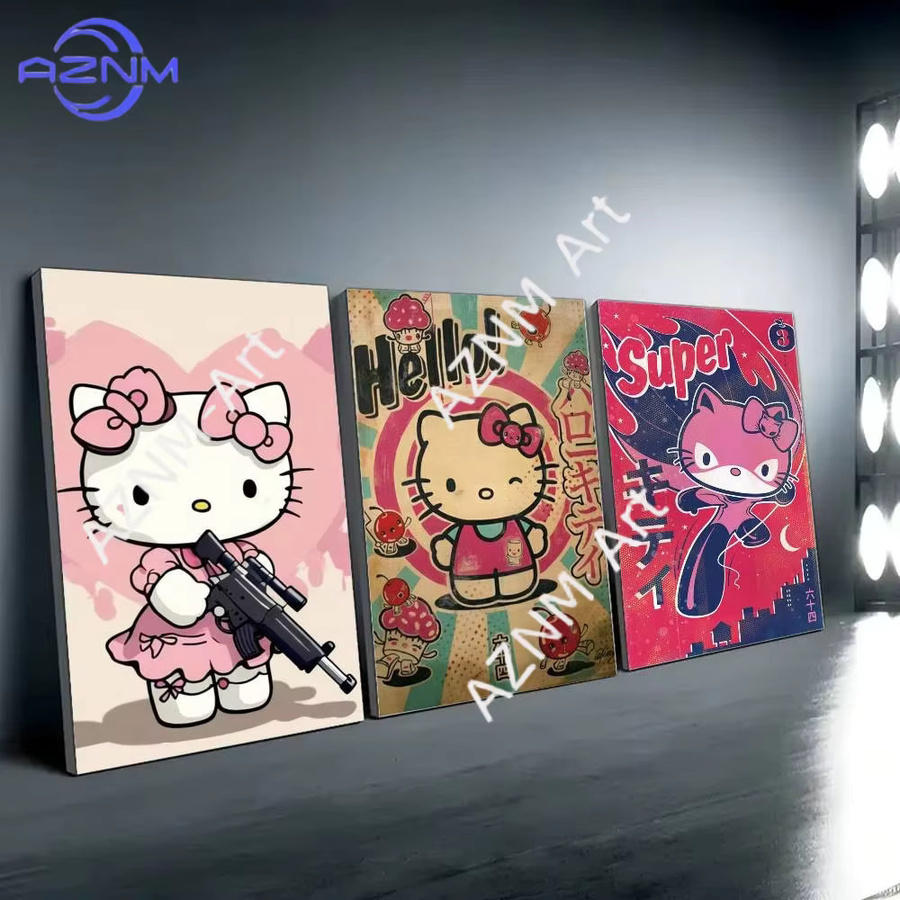 KAYOU Sanrio Hello Kitty Wandtattoo Selbstklebend Multicolour Modernes Poster für deine Heim-Deko - Bild 2