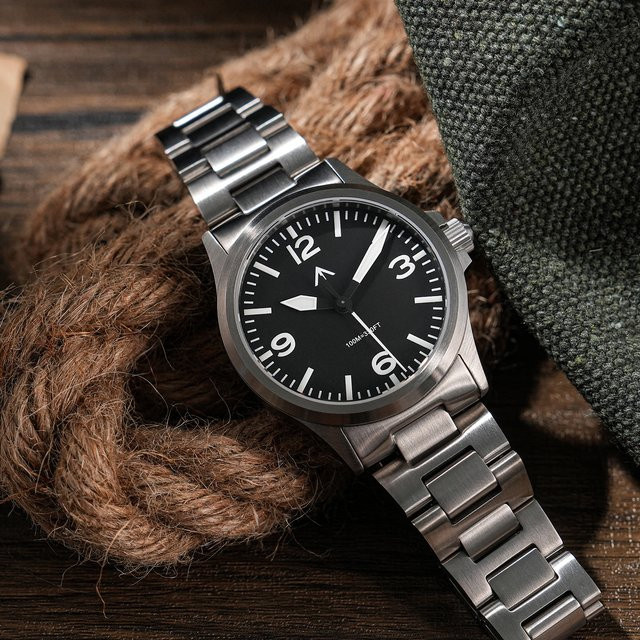 Militado Herrenarmbanduhr, Quarz, Edelstahl, 36 mm, Schwarz - Bild 1