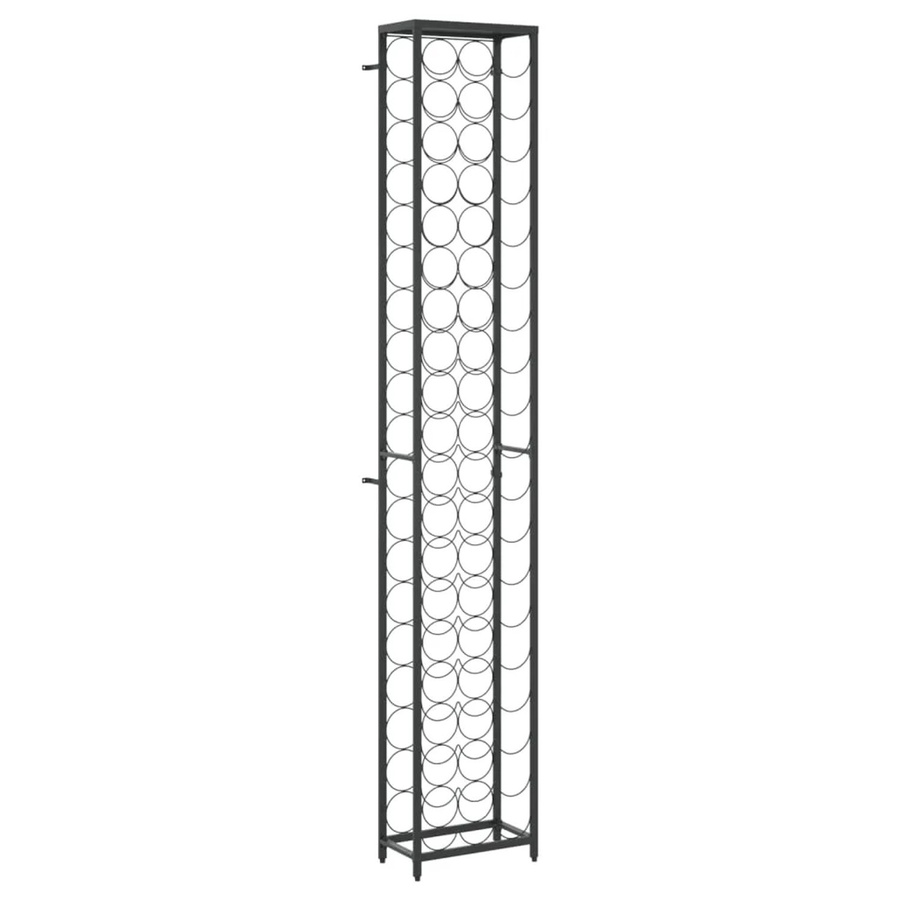 vidaXL Weinregal aus Schmiedeeisen für 57 Flaschen, Schwarz, B/T/H: 34 x 18 x 200 cm - Bild 2