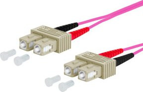 BTR NETCOM Duplex Glasfaserkabel OM4 mit SC/SC Steckern, Farbe: Pink, Länge: 2 m - Bild 1