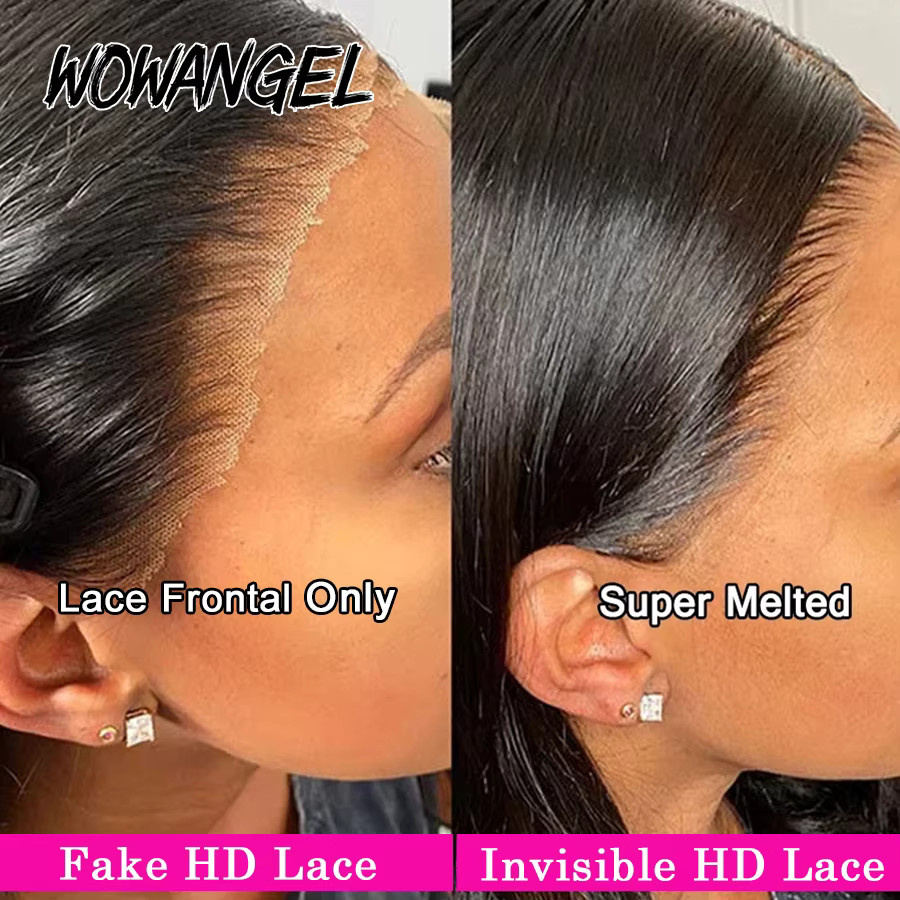 Wow Angel Brasilianisches glattes Echthaar HD Lace Frontal, Unisex - Bild 2