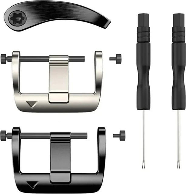 QCTOG Uhrenarmband-Schnallenverbinder Edelstahl, 22 mm, Schwarz, Unisex - Bild 1