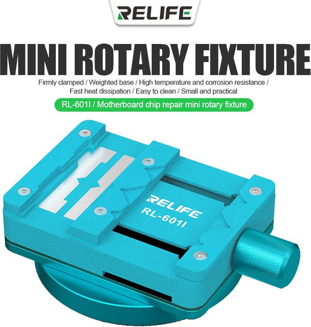 RELIFE RL-601I Mini Rotary Fixture PCB Halter für Handy Motherboard Wartung und IC Chip CPU Kleber Entfernung - Bild 1