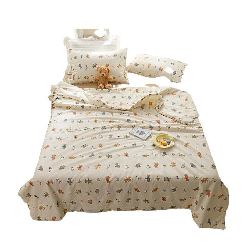 Your Warm Home Kinder Sommer-Steppdecken-Set mit Sojabohnenfaser-Kern, vierteiliges Cartoon-Bettwäsche-Set, Mehrfarbig, B/T: 200 x 230 cm - Bild 2