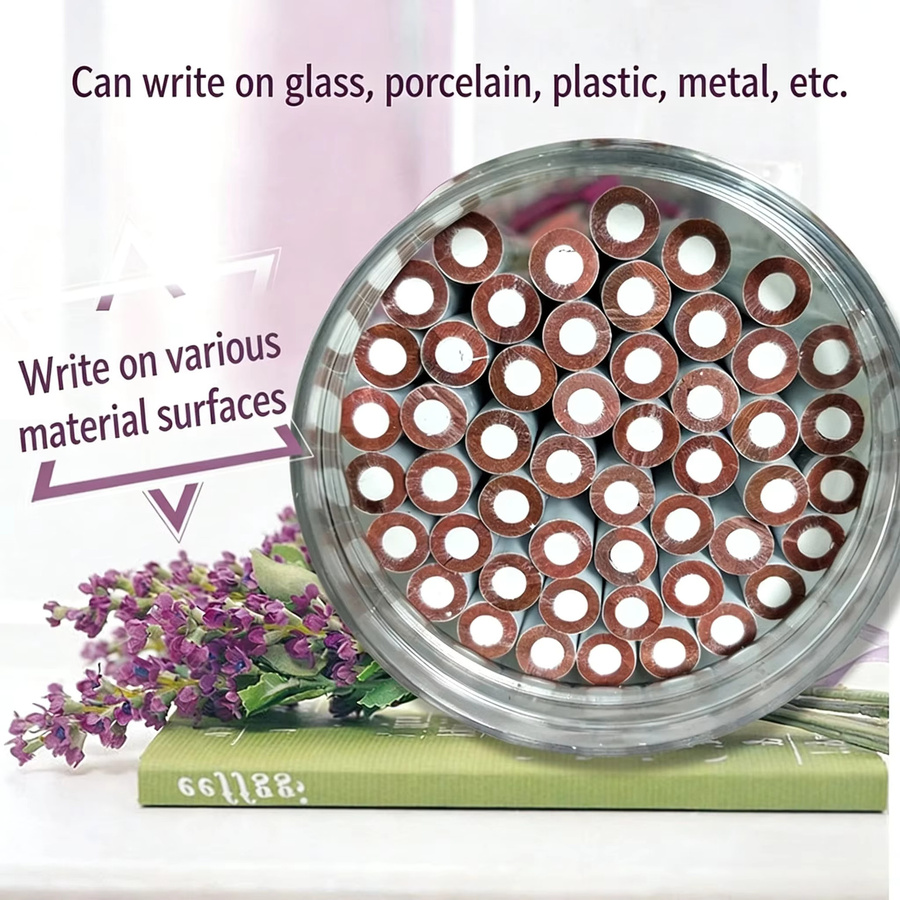 Zhonghua 536 Spezialstift für Glas, Leder, Kunststoff, Metall und Keramik, permanenter Markierungsstift in Schwarz und Multicolour mit Bullet-Spitze - Bild 4